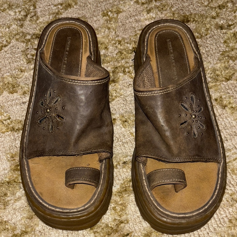 Brown Leather womens Sandals